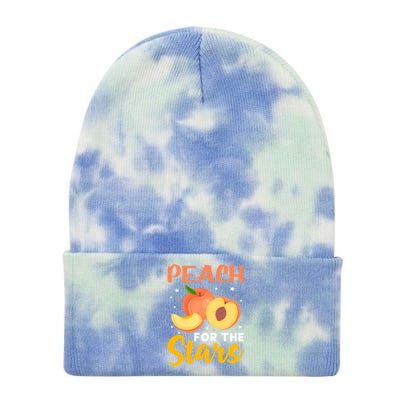 Peach For The Stars Veganism Design For Fruitarian Gift Tie Dye 12in Knit Beanie