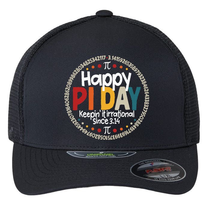 Pi For Teacher Vintage 314 Pi Happy Pi Day Flexfit Unipanel Trucker Cap