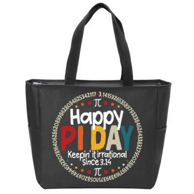 Pi For Teacher Vintage 314 Pi Happy Pi Day Zip Tote Bag