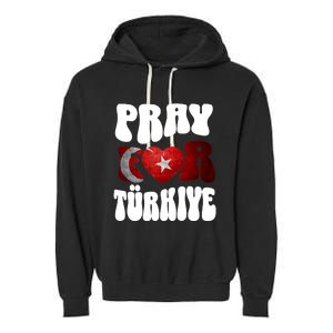 Pray For Turkiye Turkey Tees, Turkey Flag, Support Turkey Garment-Dyed Fleece Hoodie