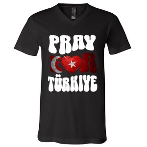 Pray For Turkiye Turkey Tees, Turkey Flag, Support Turkey V-Neck T-Shirt