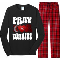 Pray For Turkiye Turkey Tees, Turkey Flag, Support Turkey Long Sleeve Pajama Set