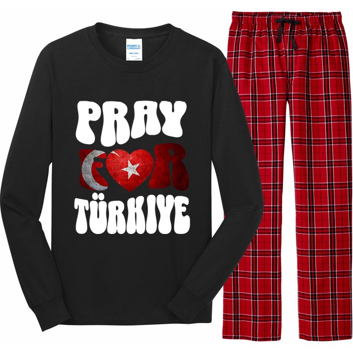 Pray For Turkiye Turkey Tees, Turkey Flag, Support Turkey Long Sleeve Pajama Set