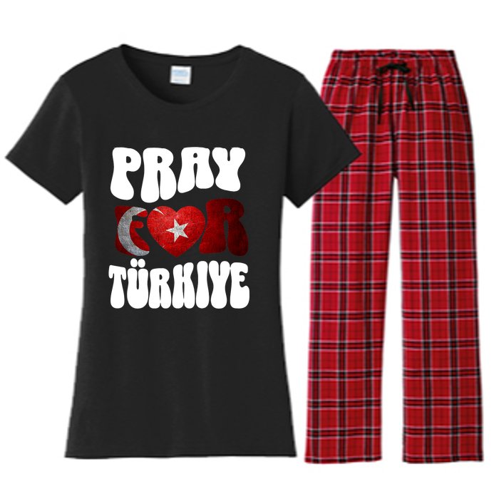 Pray For Turkiye Turkey Tees, Turkey Flag, Support Turkey Women's Flannel Pajama Set