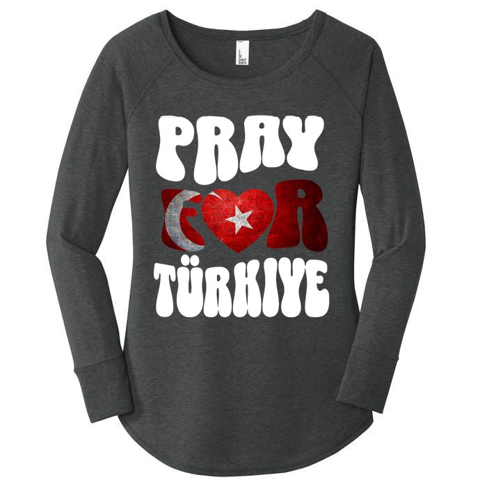 Pray For Turkiye Turkey Tees, Turkey Flag, Support Turkey Women's Perfect Tri Tunic Long Sleeve Shirt