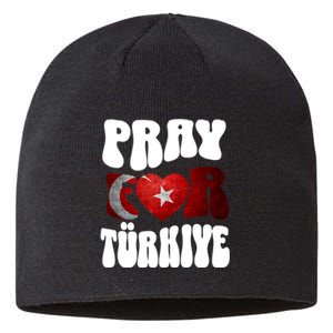 Pray For Turkiye Turkey Tees, Turkey Flag, Support Turkey Sustainable Beanie