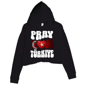 Pray For Turkiye Turkey Tees, Turkey Flag, Support Turkey Crop Fleece Hoodie