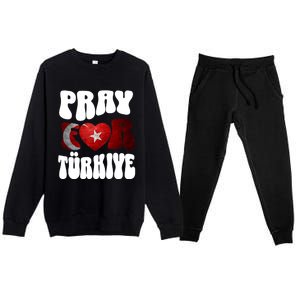 Pray For Turkiye Turkey Tees, Turkey Flag, Support Turkey Premium Crewneck Sweatsuit Set