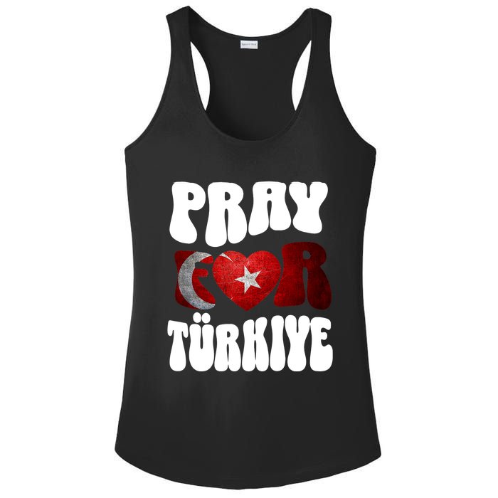 Pray For Turkiye Turkey Tees, Turkey Flag, Support Turkey Ladies PosiCharge Competitor Racerback Tank