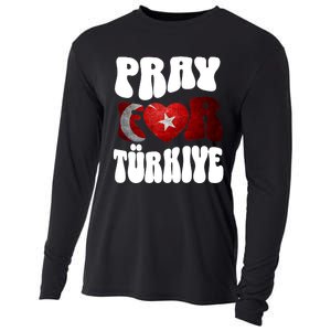 Pray For Turkiye Turkey Tees, Turkey Flag, Support Turkey Cooling Performance Long Sleeve Crew