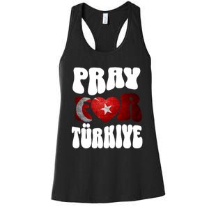 Pray For Turkiye Turkey Tees, Turkey Flag, Support Turkey Women's Racerback Tank