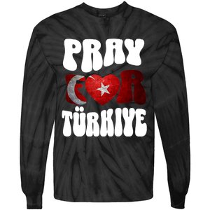 Pray For Turkiye Turkey Tees, Turkey Flag, Support Turkey Tie-Dye Long Sleeve Shirt