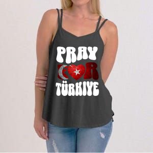 Pray For Turkiye Turkey Tees, Turkey Flag, Support Turkey Women's Strappy Tank