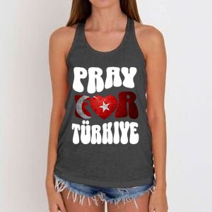 Pray For Turkiye Turkey Tees, Turkey Flag, Support Turkey Women's Knotted Racerback Tank