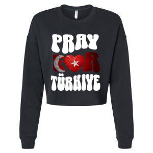 Pray For Turkiye Turkey Tees, Turkey Flag, Support Turkey Cropped Pullover Crew