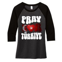 Pray For Turkiye Turkey Tees, Turkey Flag, Support Turkey Women's Tri-Blend 3/4-Sleeve Raglan Shirt