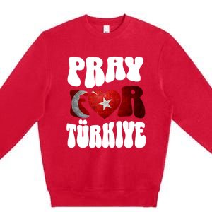 Pray For Turkiye Turkey Tees, Turkey Flag, Support Turkey Premium Crewneck Sweatshirt