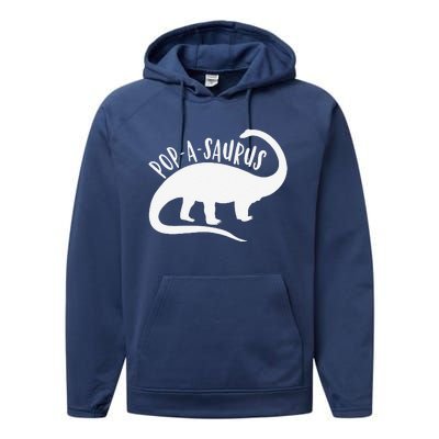 Popasaurus Funny T Papa Birthday Grandpa Gift Performance Fleece Hoodie