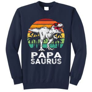 Papasaurus Funny T Rex Dinosaur Papa Saurus Family Matching Tall Sweatshirt