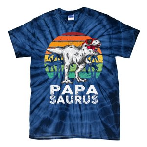 Papasaurus Funny T Rex Dinosaur Papa Saurus Family Matching Tie-Dye T-Shirt