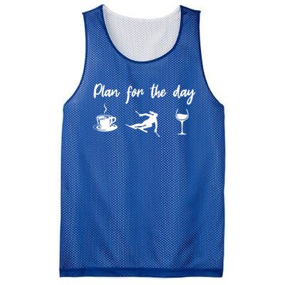 Plan For The Day Coffee Go Skiing And Wine Funny Skier Ski Great Gift Mesh Reversible Basketball Jersey Tank