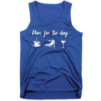 Plan For The Day Coffee Go Skiing And Wine Funny Skier Ski Great Gift Tank Top