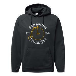 Penny Farthing T High Wheeler Cycling Club Bicycle Performance Fleece Hoodie