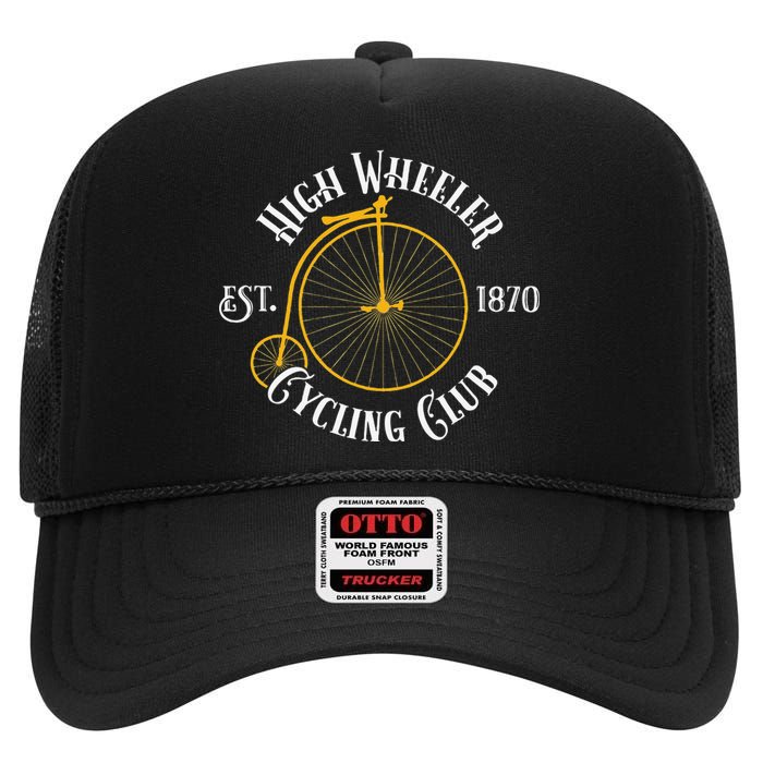 Penny Farthing T High Wheeler Cycling Club Bicycle High Crown Mesh Back Trucker Hat