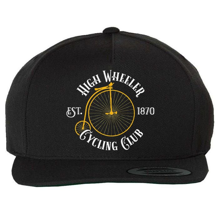 Penny Farthing T High Wheeler Cycling Club Bicycle Wool Snapback Cap