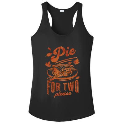 Pie For Two Thanksgiving Pregnancy Announcement Ladies PosiCharge Competitor Racerback Tank