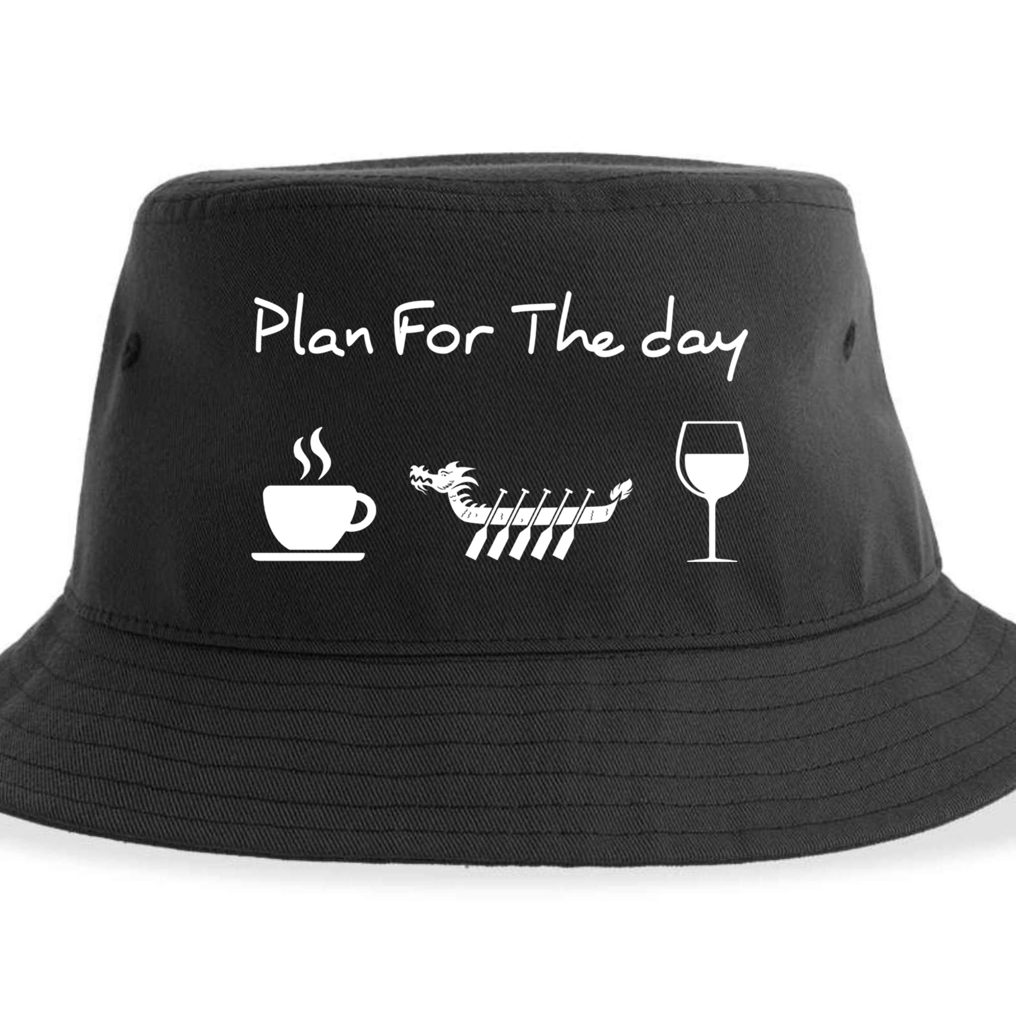 Plan For The Day Coffee Dragon Boat Wine Funny Gift Sustainable Bucket Hat