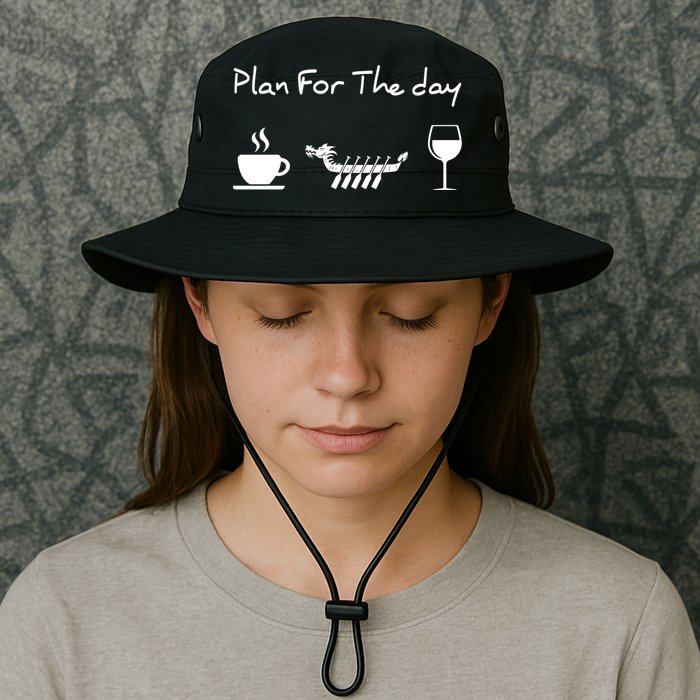 Plan For The Day Coffee Dragon Boat Wine Funny Gift Bucket Hat