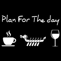 Plan For The Day Coffee Dragon Boat Wine Funny Gift Bucket Hat