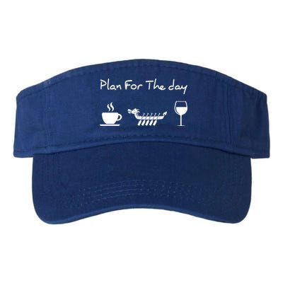 Plan For The Day Coffee Dragon Boat Wine Funny Gift Visor