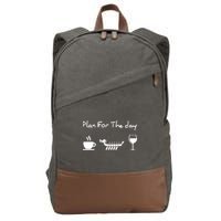 Plan For The Day Coffee Dragon Boat Wine Funny Gift Cotton Canvas Backpack