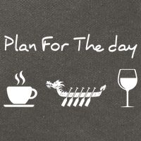 Plan For The Day Coffee Dragon Boat Wine Funny Gift Cotton Canvas Backpack