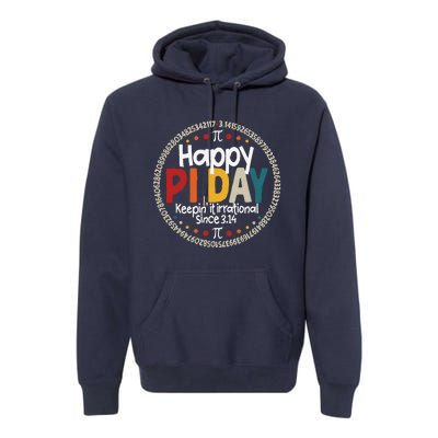 Pi For Teacher Vintage 3.14 Pi Digits Happy Pi Day Premium Hoodie