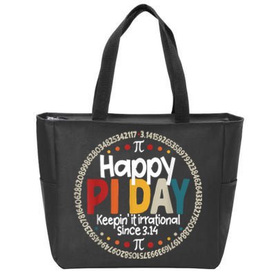 Pi For Teacher Vintage 3.14 Pi Digits Happy Pi Day Zip Tote Bag