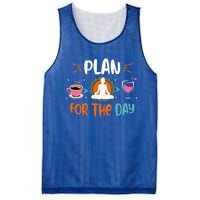 Plan For The Day Coffee Yoga Meditation Wine Lover Namaste Gift Mesh Reversible Basketball Jersey Tank