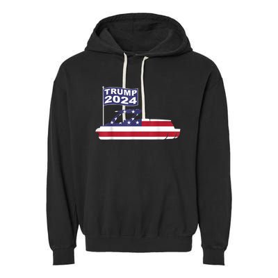 Pontoons For Trump 2024 Pontoon Boat Owner Support For Trump Garment-Dyed Fleece Hoodie