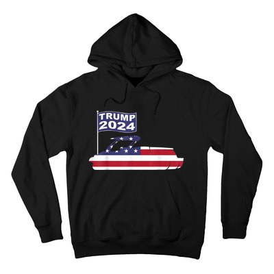 Pontoons For Trump 2024 Pontoon Boat Owner Support For Trump Hoodie