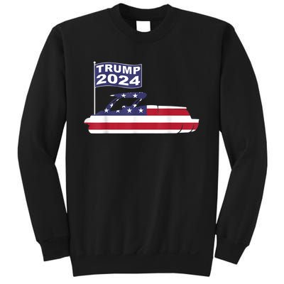 Pontoons For Trump 2024 Pontoon Boat Owner Support For Trump Sweatshirt