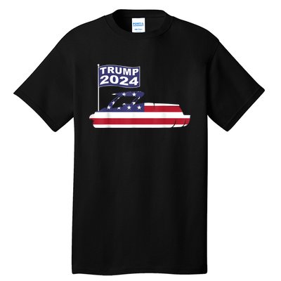 Pontoons For Trump 2024 Pontoon Boat Owner Support For Trump Tall T-Shirt