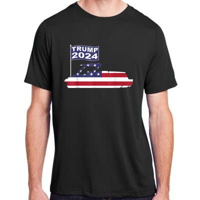 Pontoons For Trump 2024 Pontoon Boat Owner Support For Trump Adult ChromaSoft Performance T-Shirt