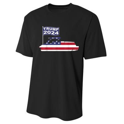 Pontoons For Trump 2024 Pontoon Boat Owner Support For Trump Performance Sprint T-Shirt