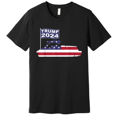 Pontoons For Trump 2024 Pontoon Boat Owner Support For Trump Premium T-Shirt