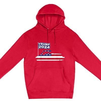 Pontoons For Trump 2024 Pontoon Boat Owner Support For Trump Premium Pullover Hoodie