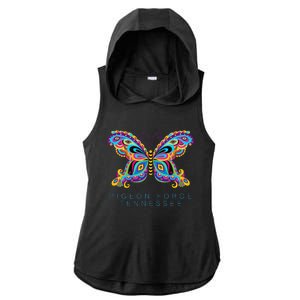 Pigeon Forge Tennessee Souvenir Butterfly Graphic Ladies PosiCharge Tri-Blend Wicking Draft Hoodie Tank