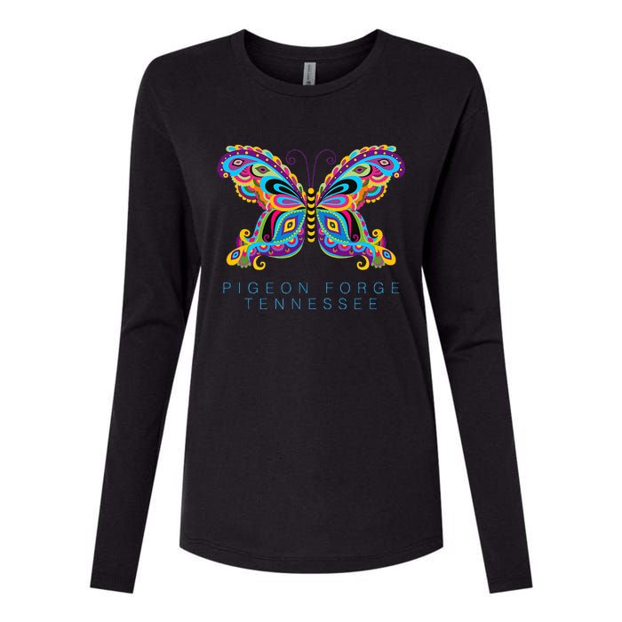 Pigeon Forge Tennessee Souvenir Butterfly Graphic Womens Cotton Relaxed Long Sleeve T-Shirt