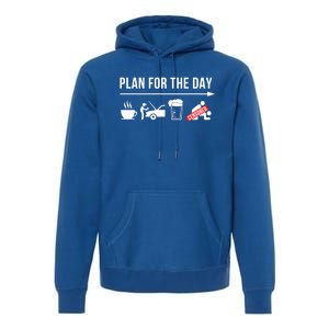 Plan For The Day Car Mechanic Coffee Beer Fun Gift Premium Hoodie